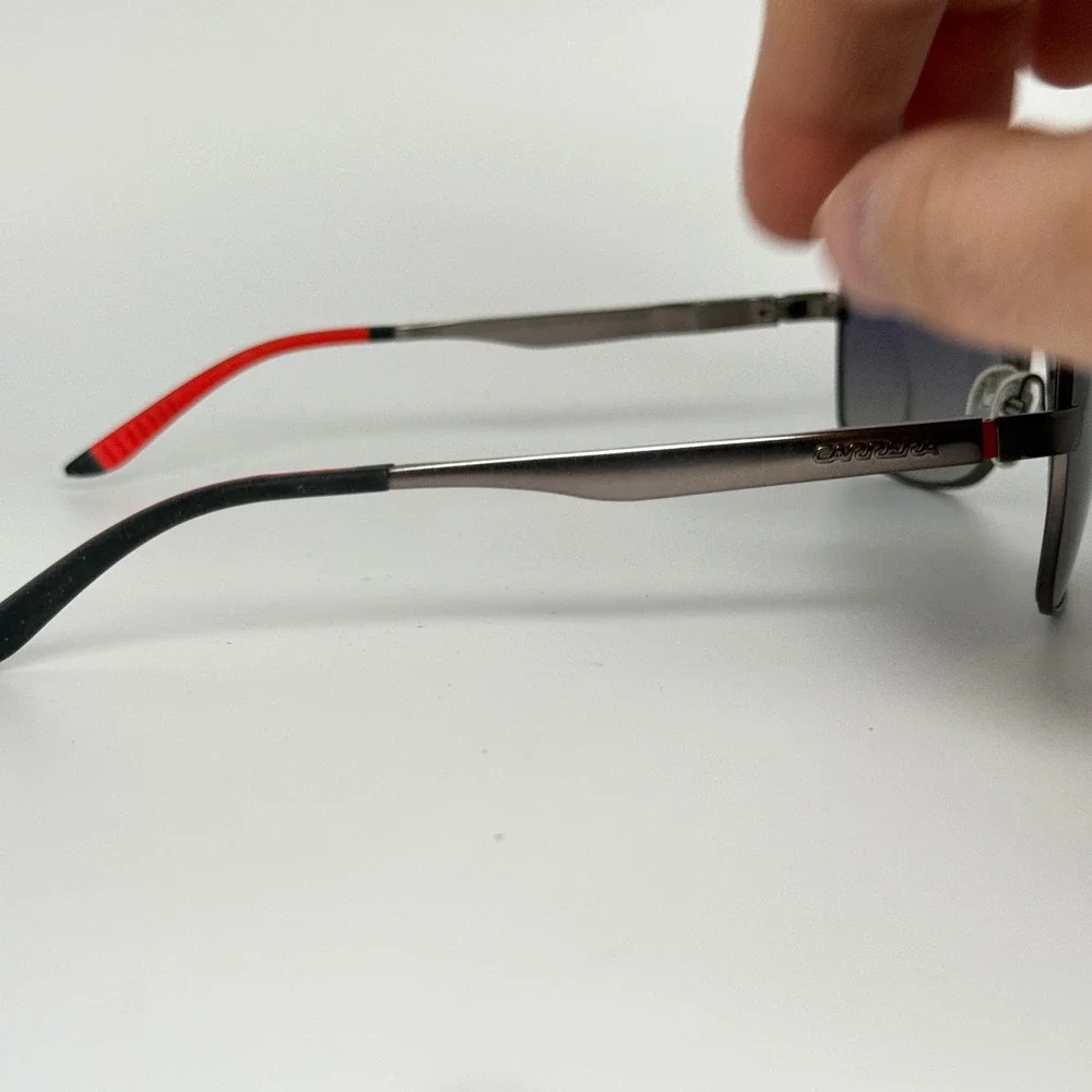 Carrera 8014/S Polarized‎ Navigator Sunglasses Gunmetal Grey Red 61-14-140 22081